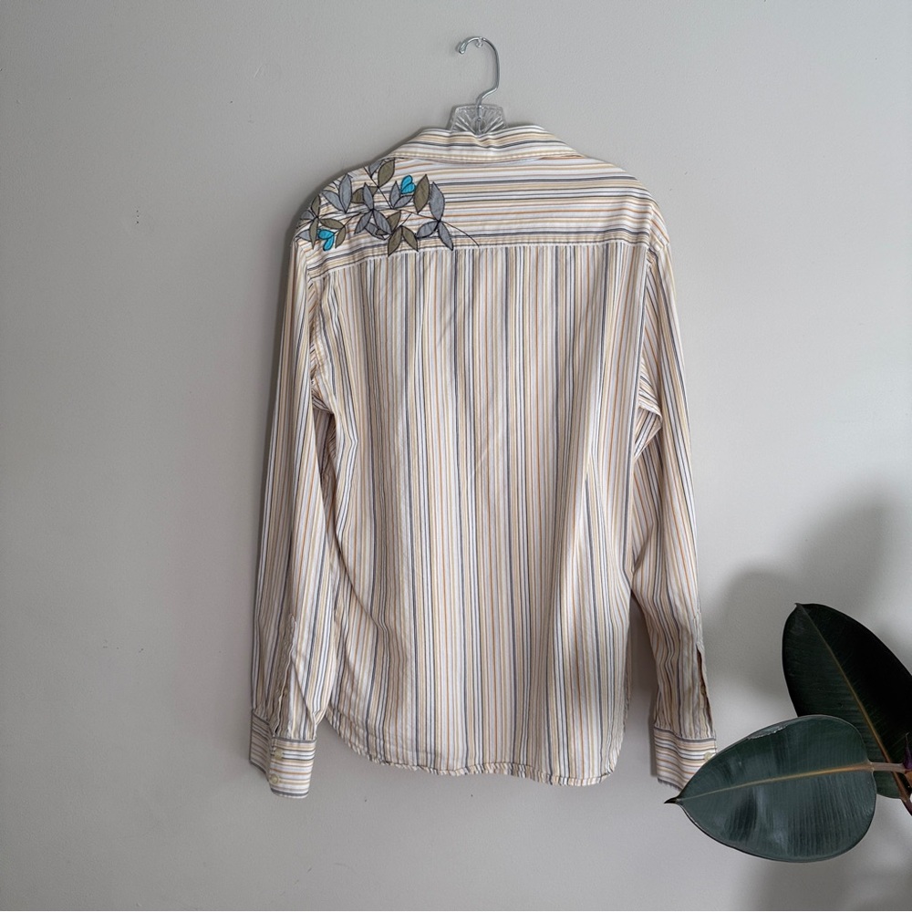 French Connection Floral Embroidered Shirt Mens Us Size L Coastal Country Cowboy View 6